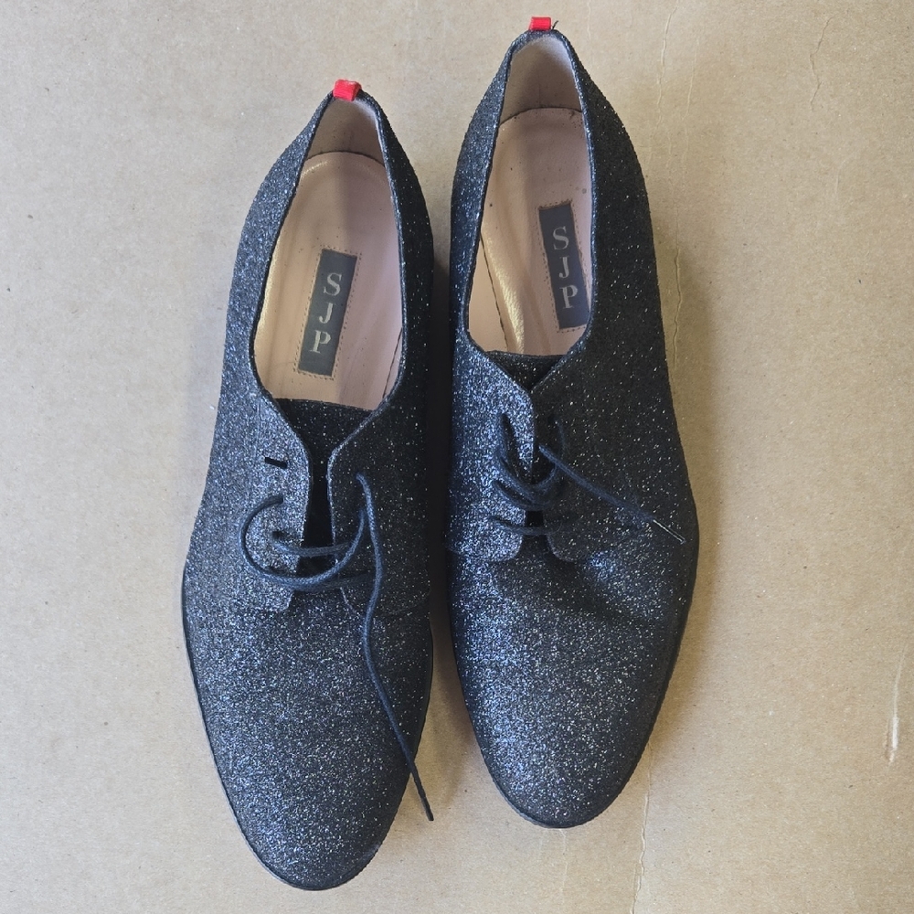 SJP by Sarah Jessica Parker Black Glitter Flats
